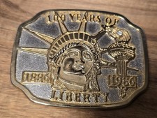 Vintage Statue of Liberty Metal Belt Buckle 100 Years of Liberty 1886-1986