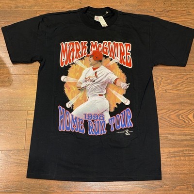 VTG Mark McGuire St. Louis Cardinals T-Shirt L Black 1998 Home Run Tour KING NWT
