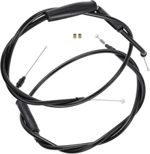 41" Black Vinyl Stainless Steel Braided Extended Throttle and Idle Cable Kit for