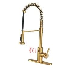  Faucet with Pull Down Sprayer, Motion Sensor Smart Activated Gold Touchless