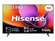 Hisense Smart TV 4K 43A6QTUK 43" Ultra HD HDR LCD Freely TV Black C Grade