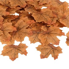 200pcs Artificial Leaves Fall Maple Autumn Fake Leaf Decoration Coffee Yellow