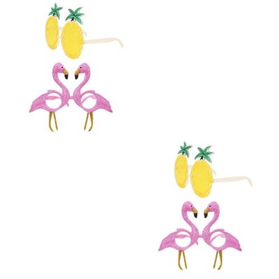 Set of 2 Brille Flamingo Hawaiian Lustige Hawaiianische Fotokabine Requisiten