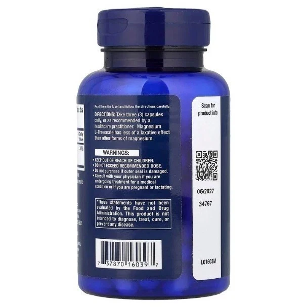 NEW Life Extension Neuro-Mag,Magnesium L-Threonate, 90 Vegetarian Capsules - Image 3 of 3