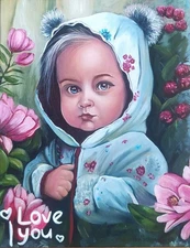 art 179 original painting 50x40 cm oil on canvas ZP children realizm modern