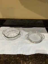 VTG Anchor Hocking Ovenware Casserole Dish Clear with Lid 20 Ounce Round (LS)