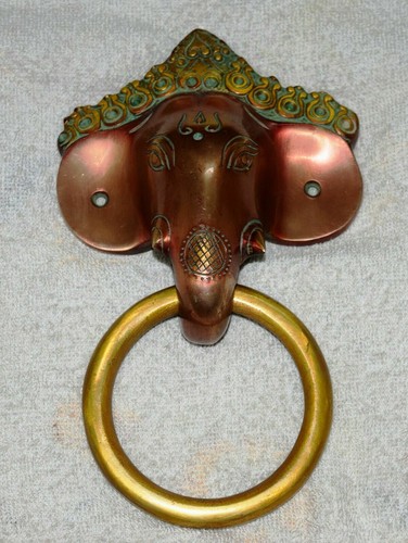 Lord Little Ganesha Head Shape Door knocker Handmade Brass Home Dec Gift CJ45 - Picture 9 of 10