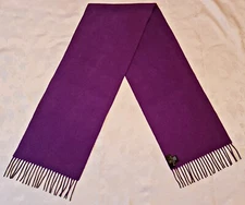 SCARF AUTHENTIC  CODELLO SOLID PURPLE 100% CASHMERE LONG WOMEN'S FRINGE