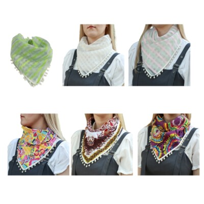 French Styles Triangular Scarf With Decorative Tassels For Women