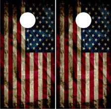 American Flag Cornhole Wraps USA Board Decals Bag Toss Game Vinyl Stickers