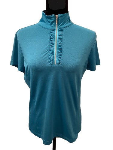 Tail White Label Top Women’s M Blue Short Sleeve 1/4 Zip Golf Tennis Athleisure - Picture 8 of 9