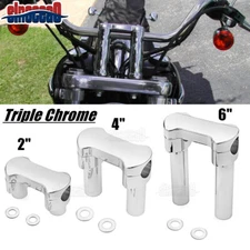 2/4/6'' Rise Chrome Handlebar Risers Top Clamp For Harley Dyna Softail FLTR FLHR