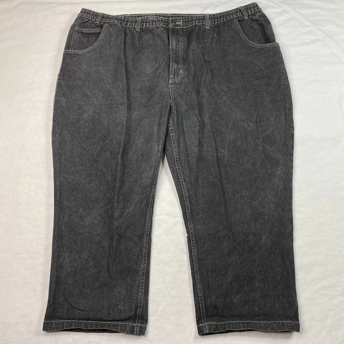 Haband Casual Joe Mens Jeans sz 48 x 25 Gray Elastic Waist