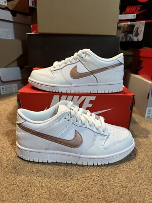 Nike Dunk Low GS White Metallic Gold Rose (DH9765-100) Size 6.5Y / Women s 8 New