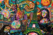 Iconic Travel by Dean Russo Mini Poster - 17" x 11"