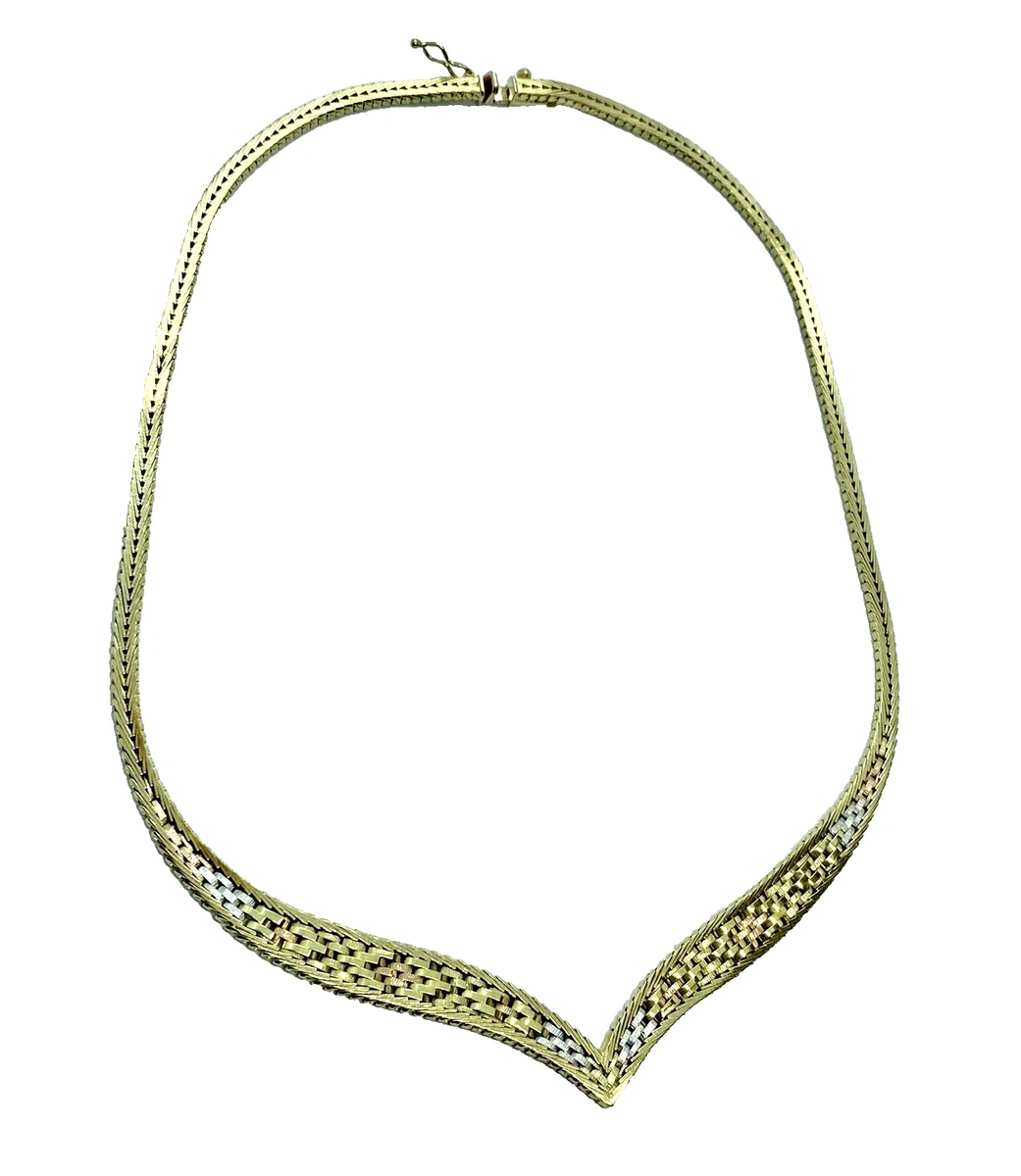 Vintage tri gold necklace sale