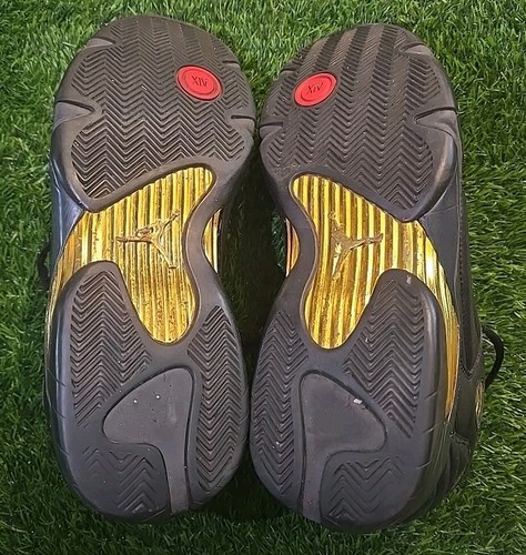Size 11 - Air Jordan 14 Retro Defining Moments Gold Black Suede (487471-022) - Picture 5 of 6