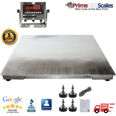10,000 LB x 2 LB (Legal For Trade) Optima Stainless Steel 4'x4' Floor Scale NEW