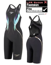 NWT - Speedo Women's Lzr Racer X Open Back Kneeskin Swimsuit Black Size: 21