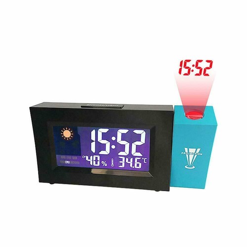 SVEGLIA OROLOGIO DIGITALE PROIEZIONE ORA DATA ALLARME LUCE NOTTURNA CASA  ORARIO | eBay