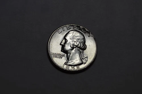 1958 BRILLIANT UNCIRCULATED SILVER WASHINGTON QUARTER FULL MINT LUSTER #99