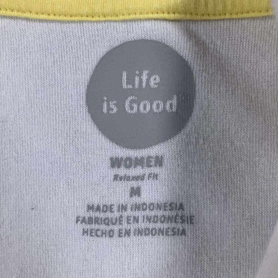 Sudadera con capucha Life Is Good para mujer mediana blanca de tela de felpa suéter con capucha Foto 3 de 4