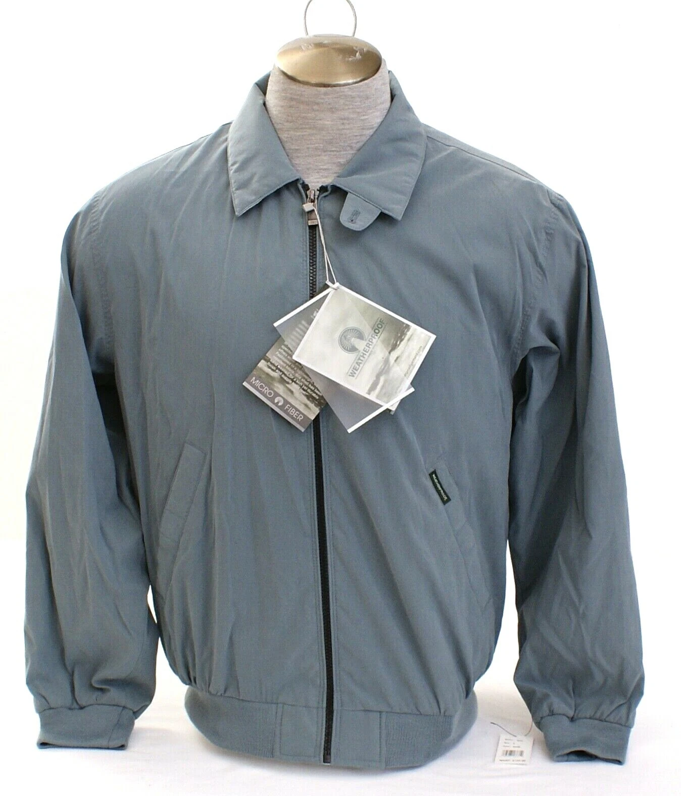 Weatherproof Sage Green Microfiber Zip Front Lined Jacket Men's NWT