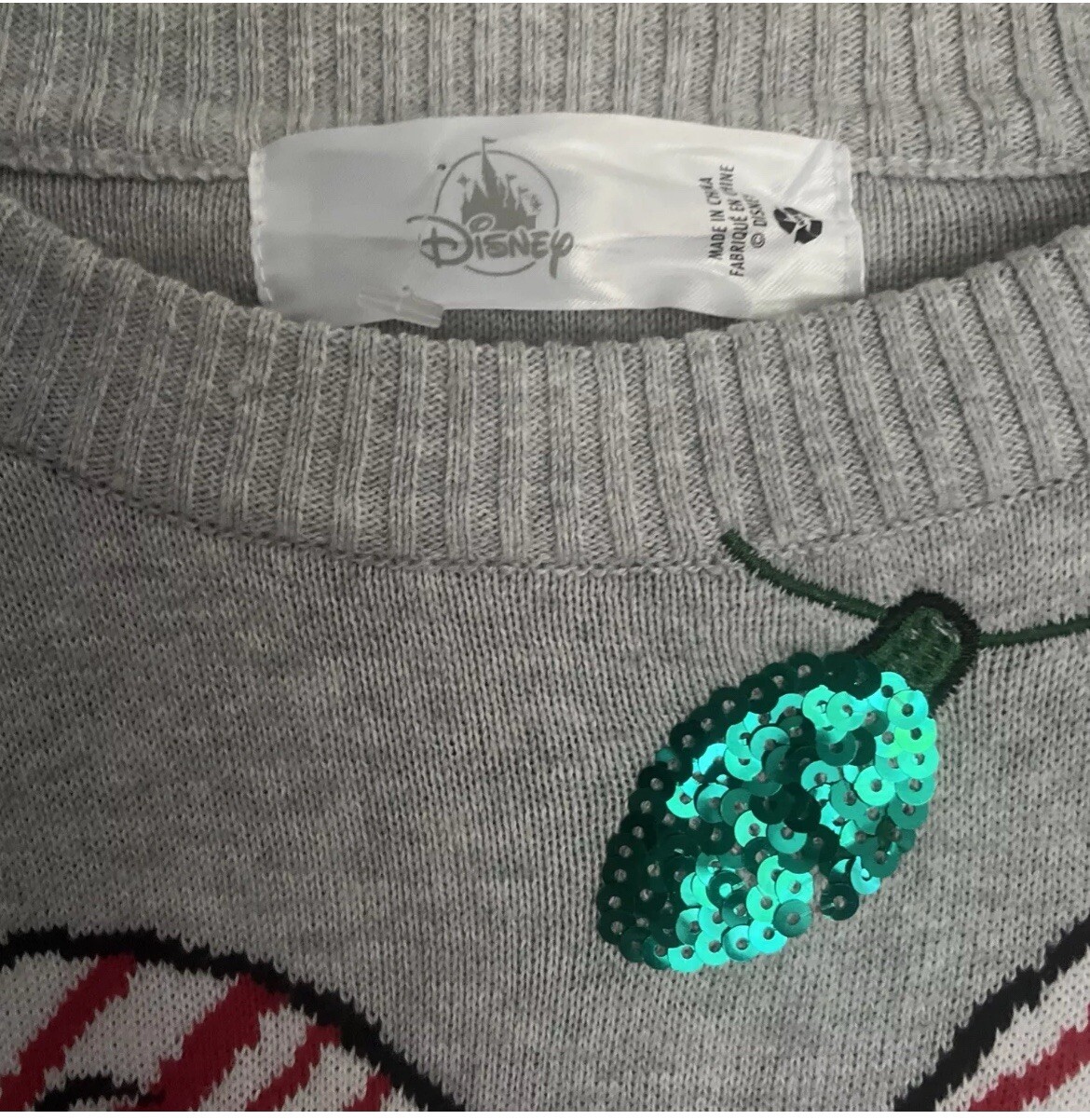 MINNIE MOUSE DISNEY STORE Christmas Light Bulb Sweater Women XXL NEW WT image 2