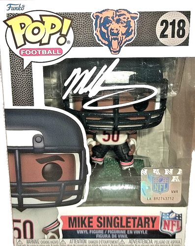 Mike Singletary HAND-SIGNED Chicago Bears Funko Pop! Football NFL #218 FREE SHIP