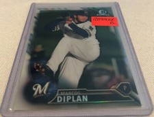 2016 Bowman Chrome Draft Baseball Marcos Diplan Milwaukee Brewers Refractor #169