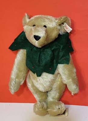 Steiff GROWLER TEDDY BEAR BEAR LARGE 13'' NOEL / CHRISTMAS  666025 TAG Germany 