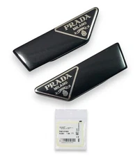 PRADA PR 71ZS Black/ Silver Replacement Metal Temple Side Icon Logo Genuine