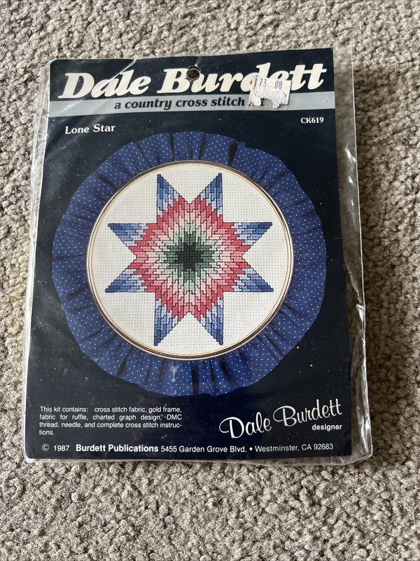 VINTAGE 1987 DALE BURDETT COUNTRY CROSS STITCH LONE STAR CK619-NIP