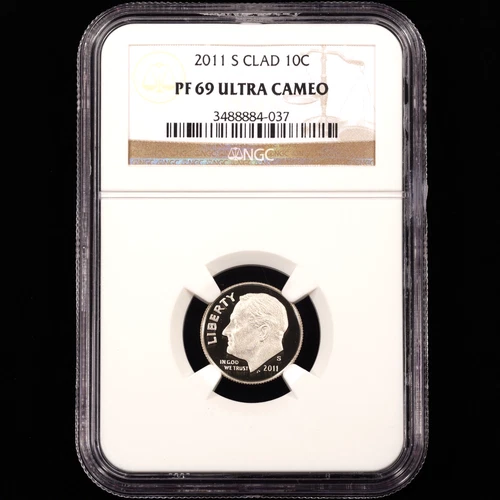 2011-S Proof Roosevelt Dime 10c Clad - NGC GRADED PF69 Ultra Cameo