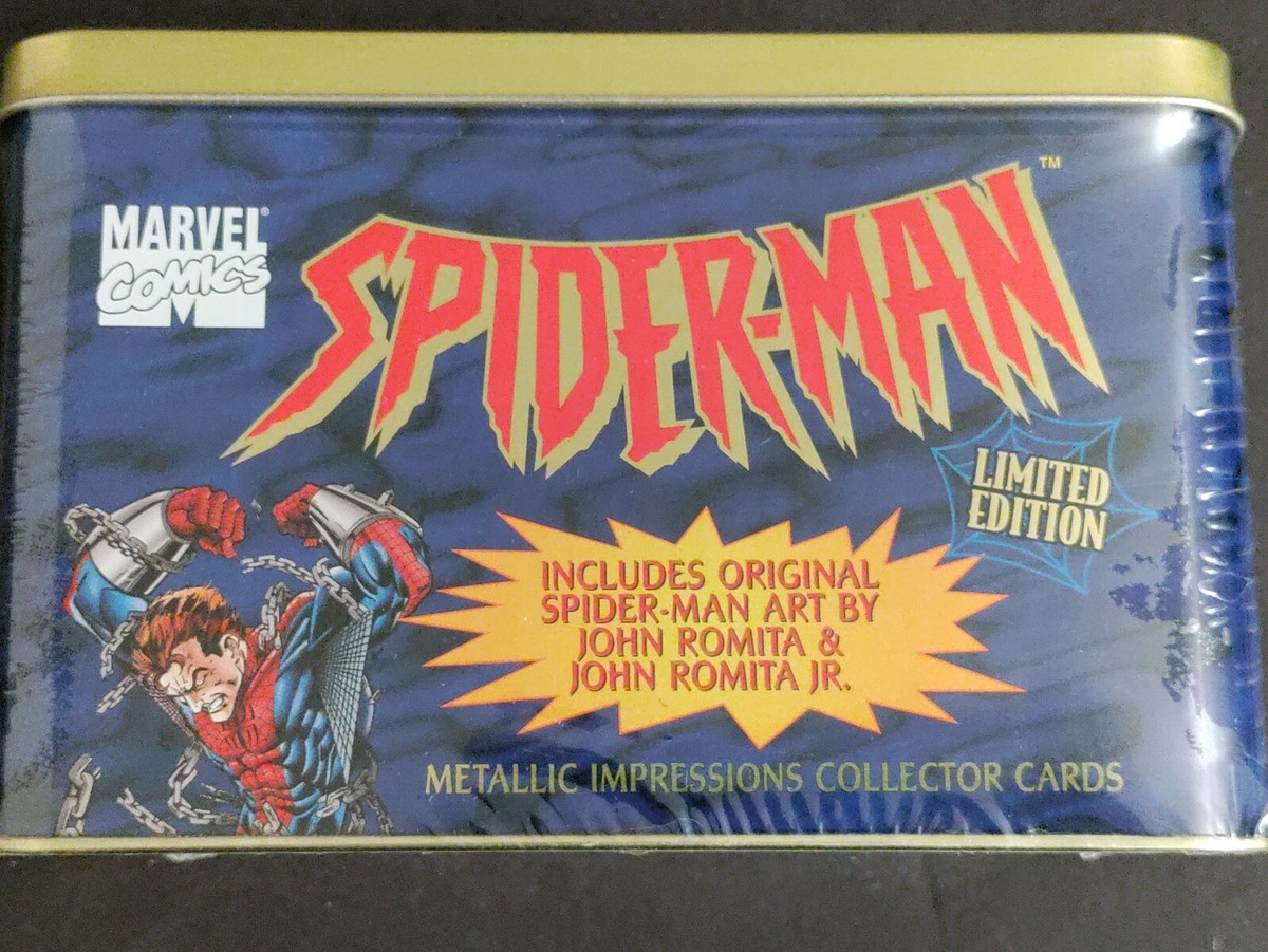 Spiderman Sealed Tin 20 Metallic Impressions collector cards 1996
