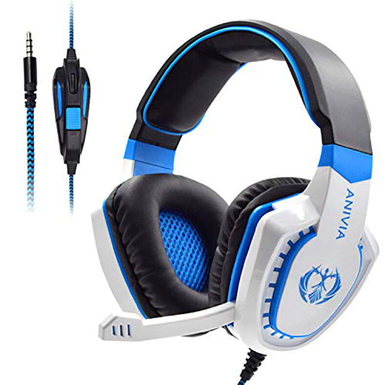 Gaming Headset AH28, Noise Reduction W/ Mic Volume Control, Bass Surround White-image