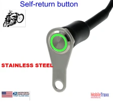 12V 10A Waterproof Stainless Steel Green LED Motorcycle Switch ON-OFF