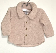 Modern Moments by Gerber Pink Sherpa Sweater Size 12 Mo. Soft and Cuddly Buttons