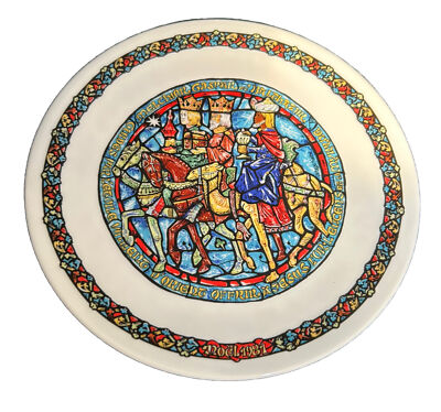 Limoges Noel Vitrail 5 eme GUIDES PAR L'ETOILE  Collector plate Henri D'Arceau