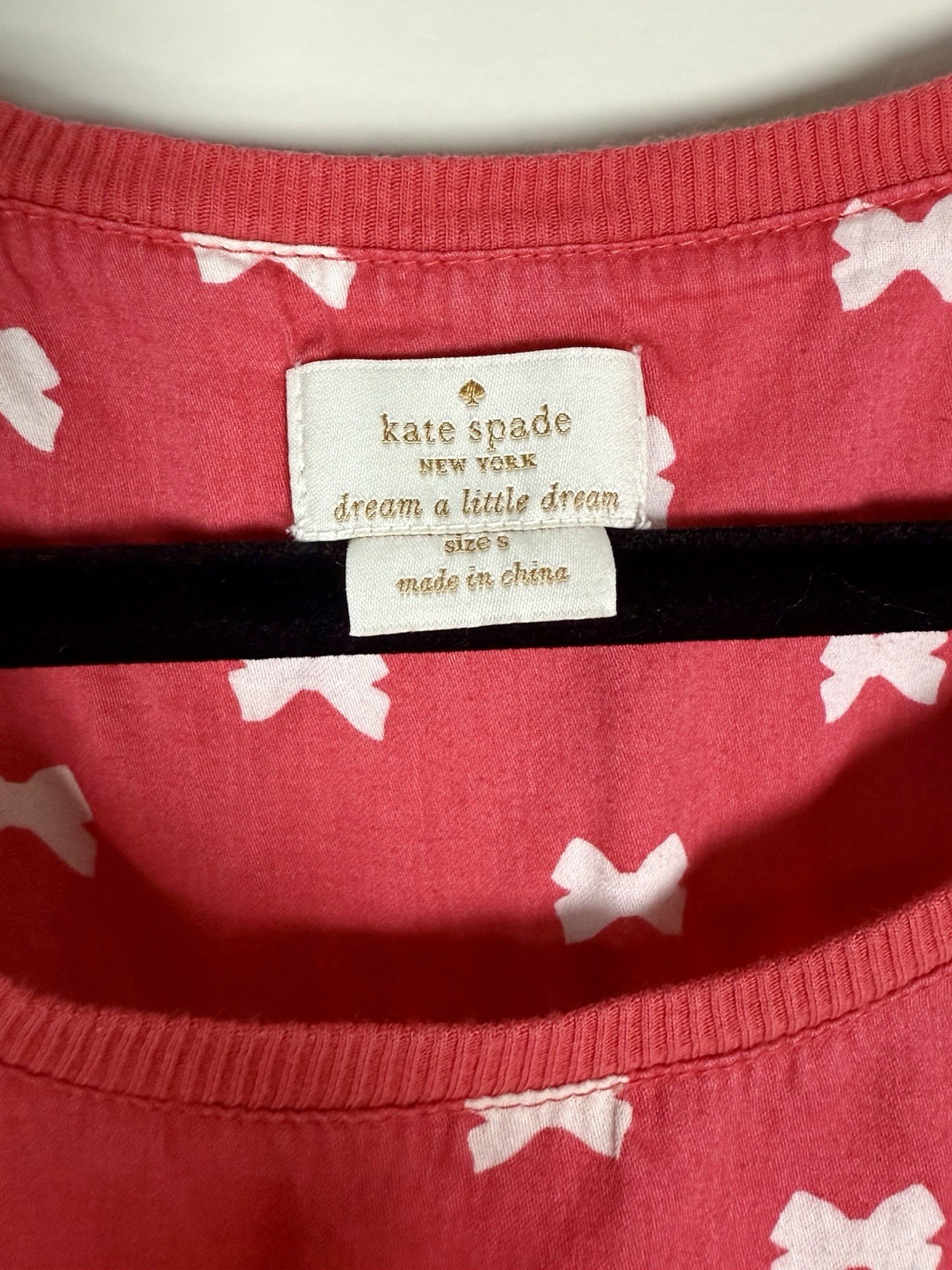 Kate Spade Hot Pink Short Nightgown with White Bow Design - Pajamas - size Small thumbnail 2