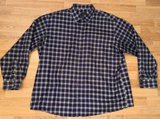 Jos. A. Bank Blue & White Plaid Collared Button Down Long Sleeve Shirt -Size XXL