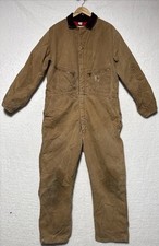 VINTAGE Carhartt Brown Tan Duck Canvas Quilt Lined Coveralls Men s Size 48R