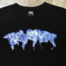 Revenge Storm Shirt Mens XL Black Anarchy Lightning Script Short Sleeve Tee