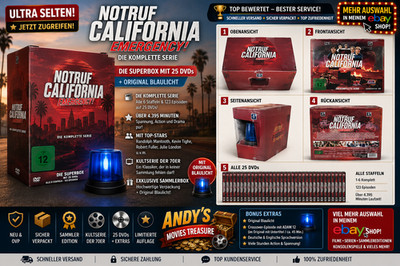 NOTRUF CALIFORNIA EMERGENCY! -DIE SUPERBOX MIT 25 DVDs + BLAULICHT - NEU- OVP