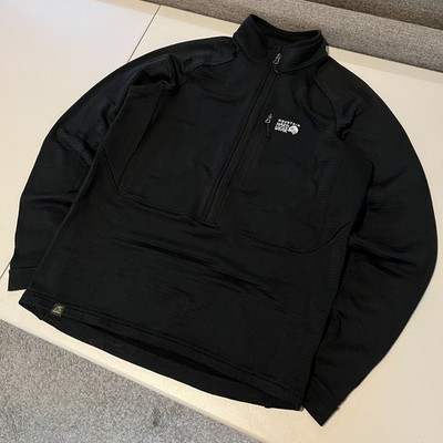 Mountain Hardwear Power Grid 1/2 Zip Pullover Mens Medium Polartec Black 