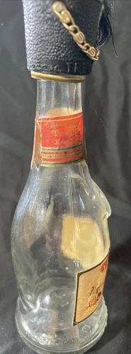 Vintage old 1960s Display EMPTY Glass 5" Bottle Trenk Vinjak  - Picture 4 of 6