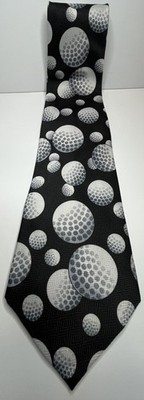 VTG 90s A. Rogers Executive Ties/Designer Slik House Black Golf Ball Tie 1997
