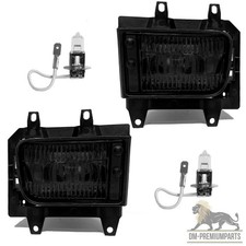 2x Nebelscheinwerfer Schwarz Echtglas +Set H3 passt für BMW E30 Facelift ab 1987