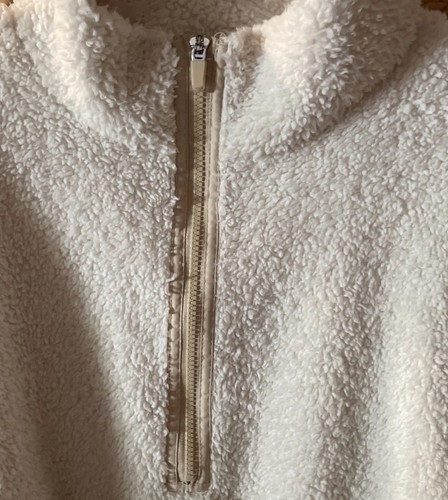 No Boundaries Women’s Cream Fluffy 1/4 Zip with Pocket Size Junior XL (16-18) - Picture 8 of 20