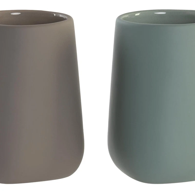 Bicchiere Bagno Dolomite Beige o Verde Menta Porta Spazzolini Spazzolino, fotografia 7 di 9